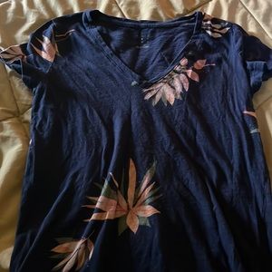 Navy blue shirt with flowers